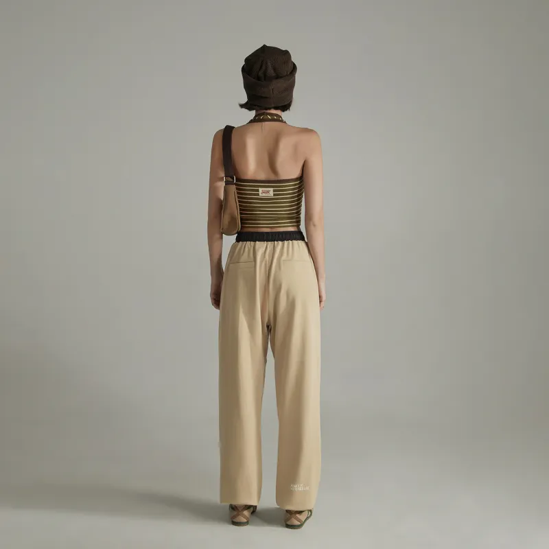 NO ONE ELSE Casual Pants Unisex Khaki-3