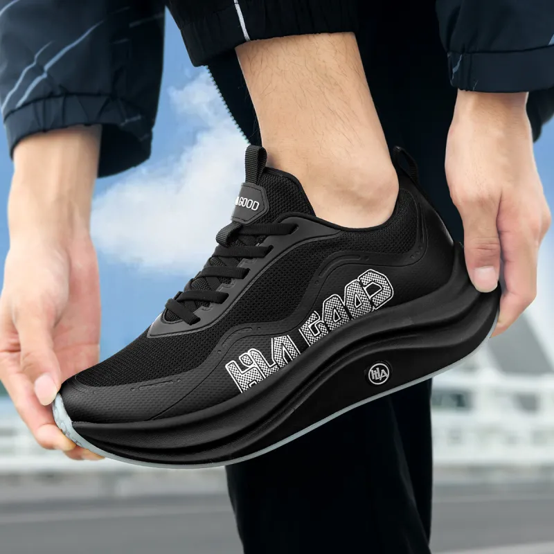 HLA Flyknit Breathable Height Increasing Casual Shoes Athletic Shoes Men-12