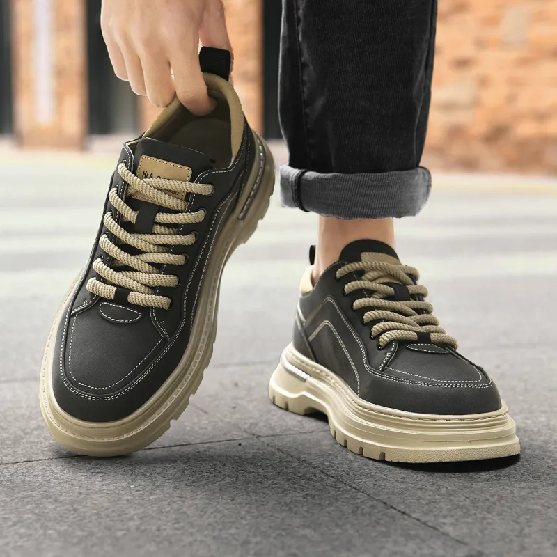 HLA Vintage Outdoor Casual Fleece-Lined Versatile Work Boots Low-Top Wear-Resistant Men's-5
