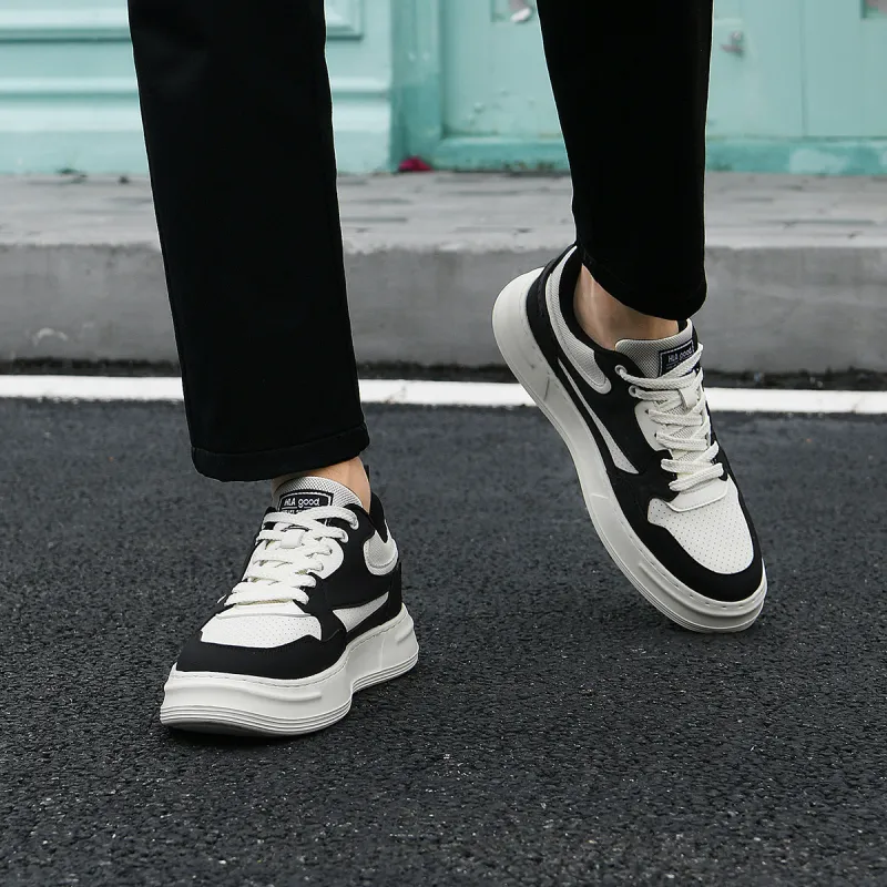 HLA Casual Versatile Lightweight Skateboard Shoes Perforated Breathable Comfortable Sports White Sneakers Men's-13