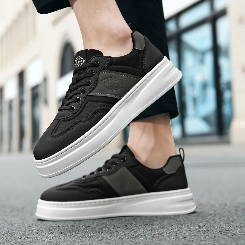 HLA Versatile Comfortable And Breathable Height Increasing Skateboard Shoes Patchwork Sports Casual Shoes Men's-5