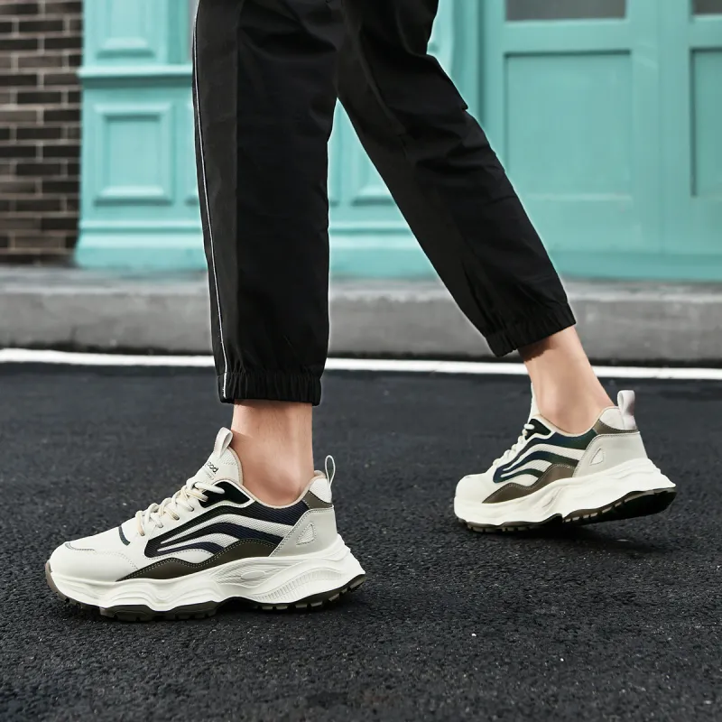 HLA Trendy Patchwork Breathable Casual Athletic Shoes Wear-Resistant Height Increasing Chunky Sneakers Men's-5