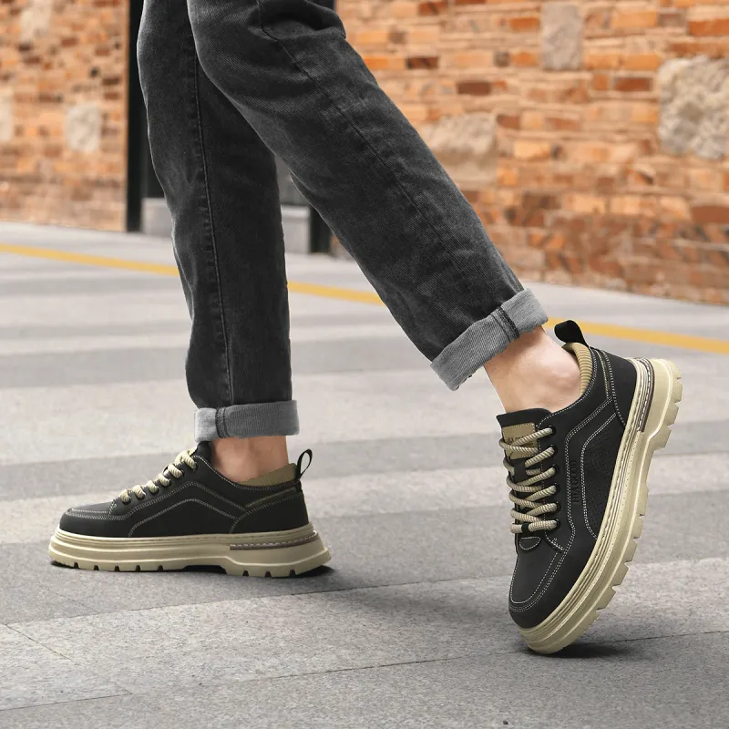 HLA Vintage Outdoor Casual Fleece-Lined Versatile Work Boots Low-Top Wear-Resistant Men's-6