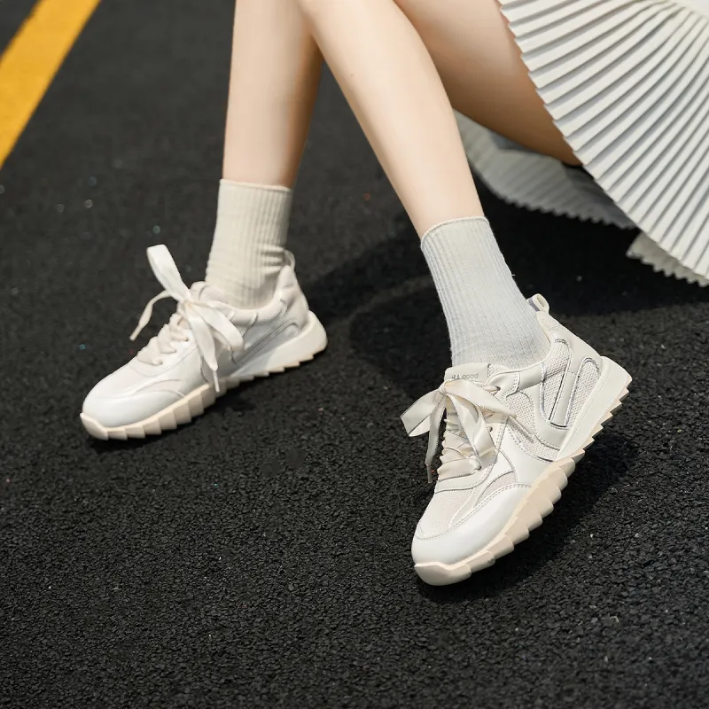 HLA Silver Lightweight Camping Hiking Shoes Platform German Army Trainers Casual Shoes Women's-6