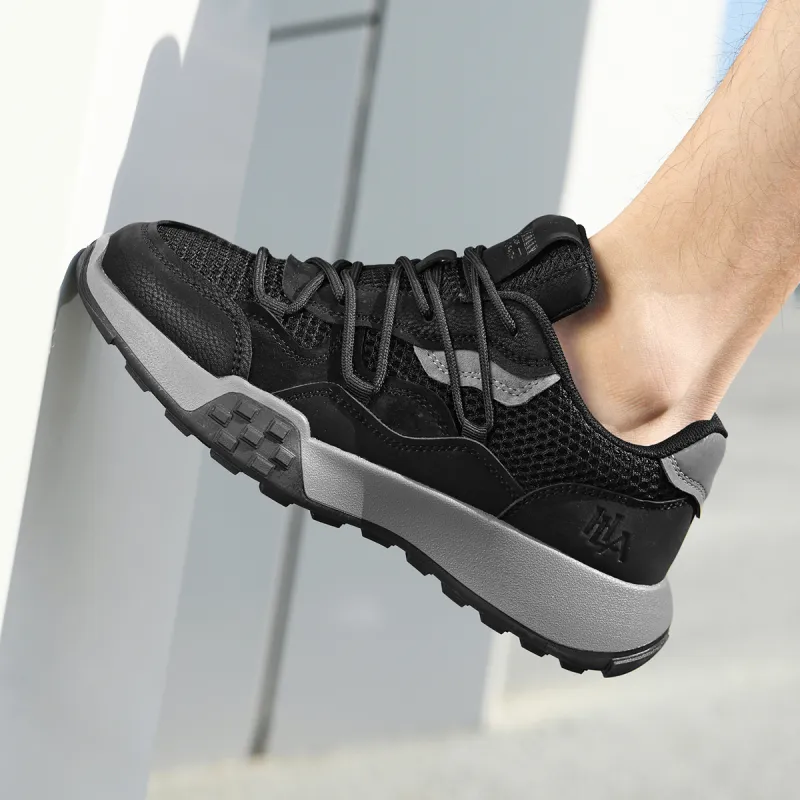 HLA Trendy Height Increasing Wear-Resistant Athletic Shoes Breathable Mesh Running Casual Shoes Men's-5