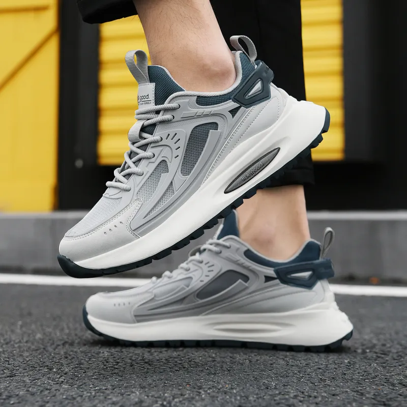 HLA Outdoor Fashion Breathable Mesh Athletic Shoes Height Increasing Wear-Resistant Casual Shoes Men's-5