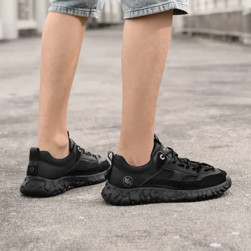 HLA Men's Shoes Vintage Trendy Breathable Athletic Shoes Running Wear-Resistant Height Increasing Casual Shoes-7