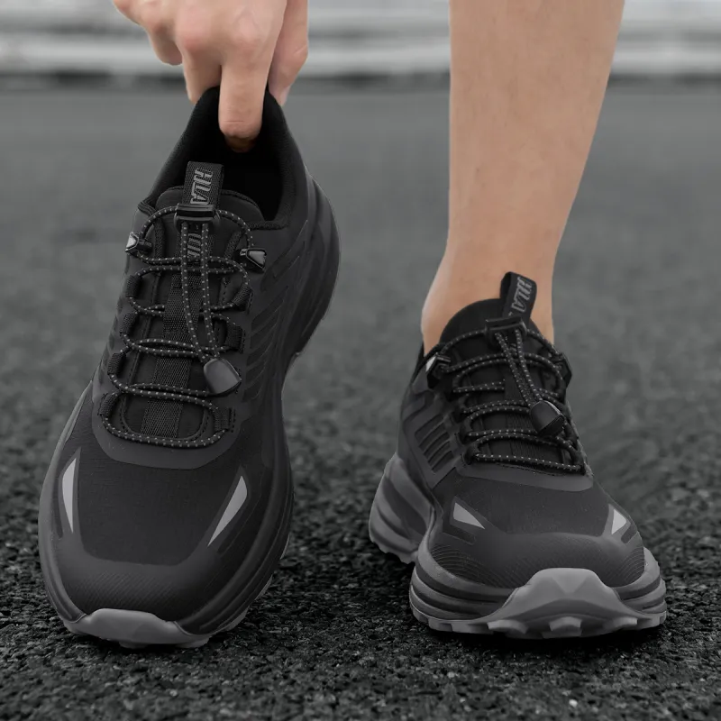 HLA Trendy Versatile Breathable Height Increasing Athletic Shoes-Lace-Free Casual Shoes Chunky Sneakers Men's-6