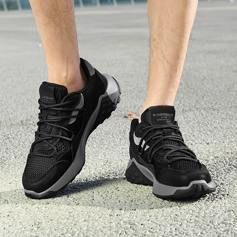 HLA Trendy Height Increasing Wear-Resistant Athletic Shoes Breathable Mesh Running Casual Shoes Men's-6