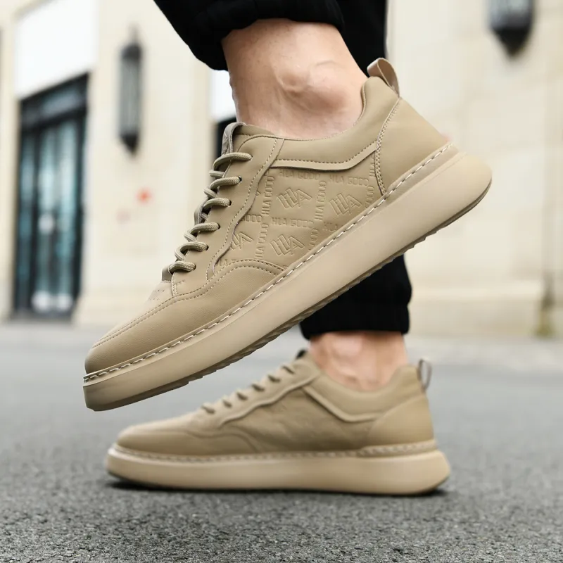 HLA Versatile Classic Breathable White Sneakers Height Increasing Comfortable Casual Skateboard Shoes Men's-13