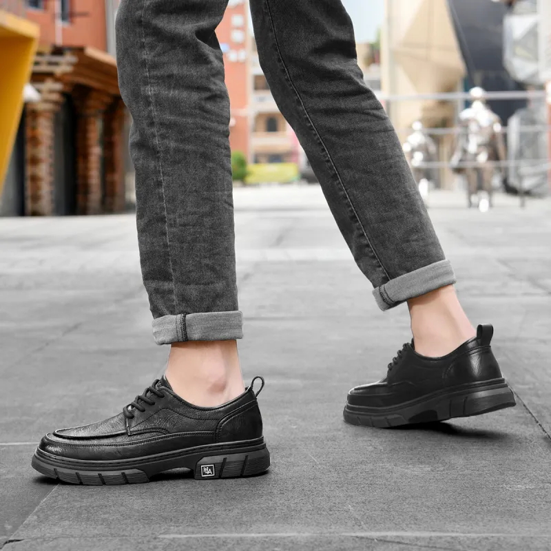 HLA Classic Wear-Resistant Versatile Low-Top Work Boots Men's Casual Shoes Leather Shoes Men's-6