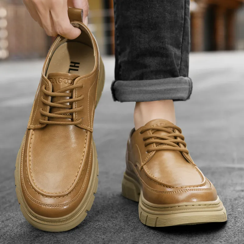 HLA Classic Wear-Resistant Versatile Low-Top Work Boots Men's Casual Shoes Leather Shoes Men's-12