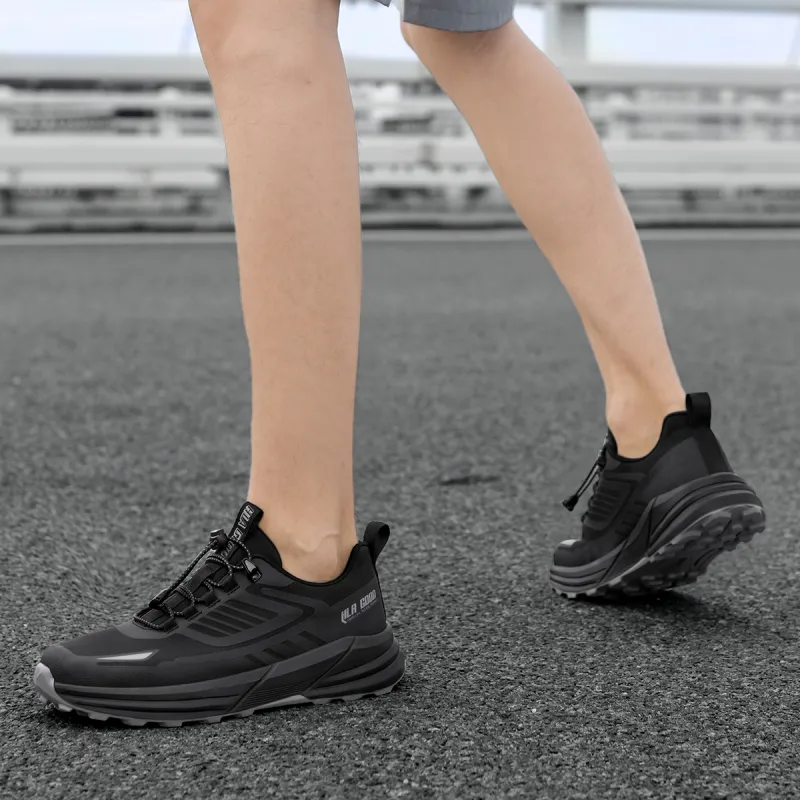 HLA Trendy Versatile Breathable Height Increasing Athletic Shoes-Lace-Free Casual Shoes Chunky Sneakers Men's-5