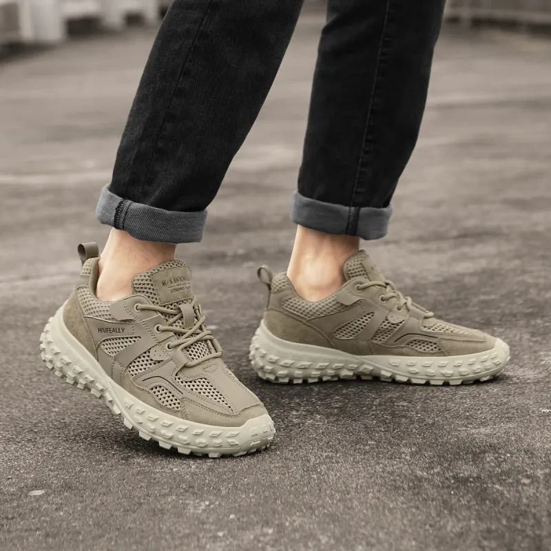 HLA Men's Trendy Platform Wear-Resistant Breathable Mesh Athletic Shoes Height Increasing Casual Shoes-15