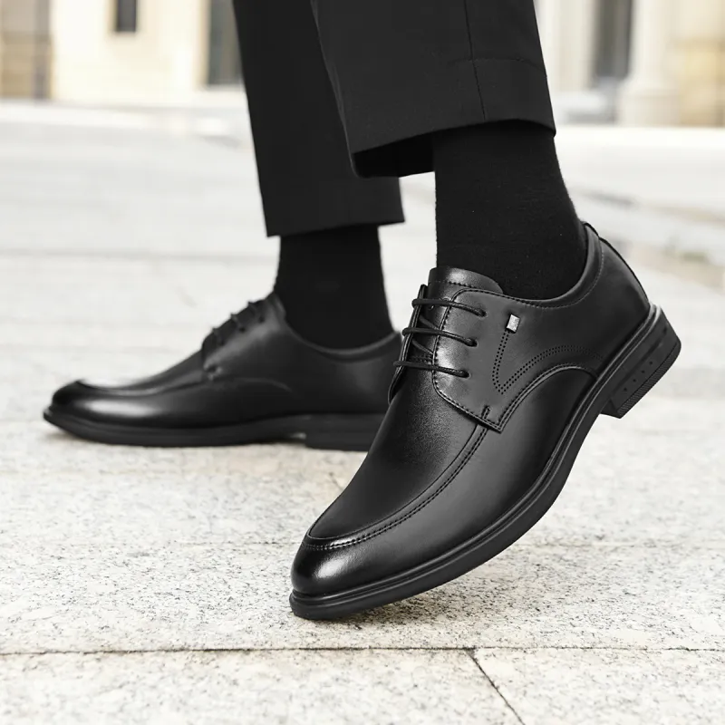 HLA Dress Shoes Men Black-5