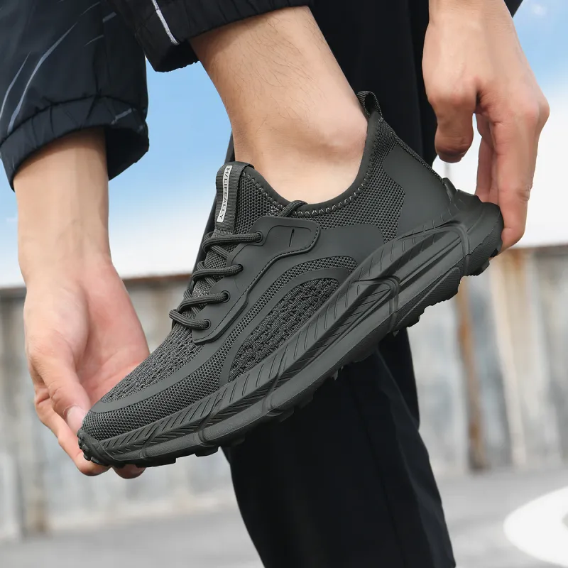 HLA Fashion Breathable Mesh Flyknit Casual Shoes Wear-Resistant Height Increasing Athletic Shoes Men's-13