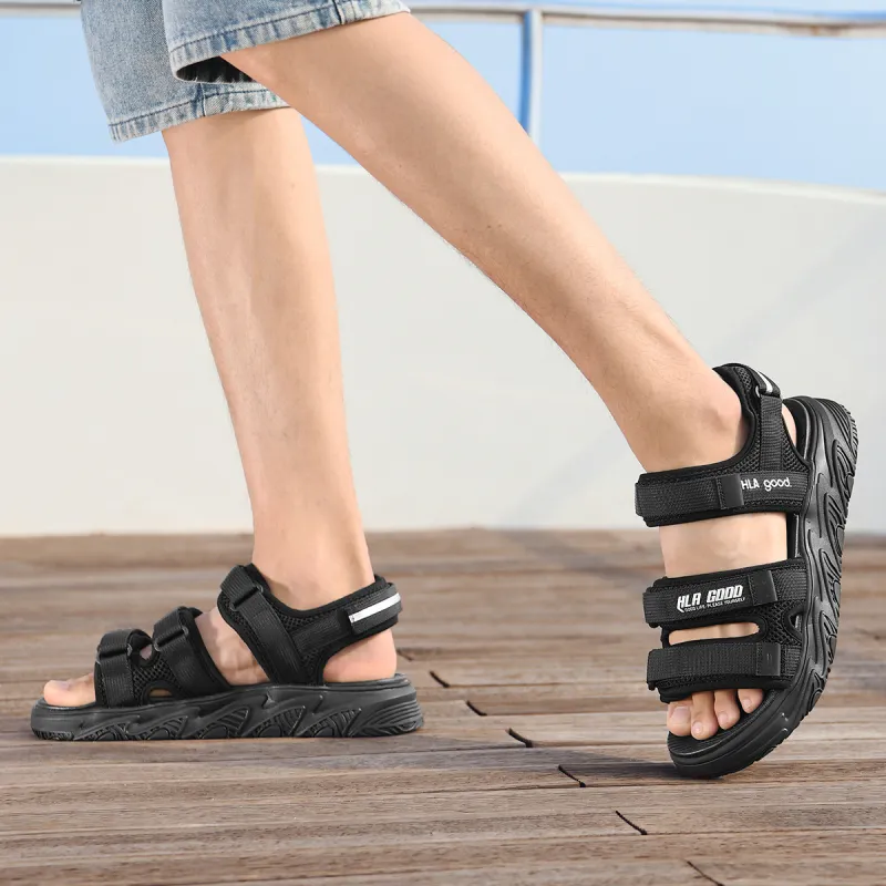 HLA Men's Shoes Trendy Breathable Comfortable Wear-Resistant Casual Outdoor Beach Sandals-6
