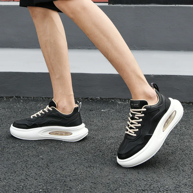 HLA Height-Increasing Breathable Fashion Casual Shoes Wear-Resistant Platform Athletic Shoes Men's-5