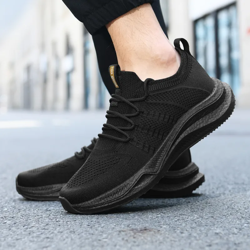 HLA Outdoor Breathable Casual Shoes With Height Increase Running Wear-Resistant Flyknit Athletic Shoes Men's-6
