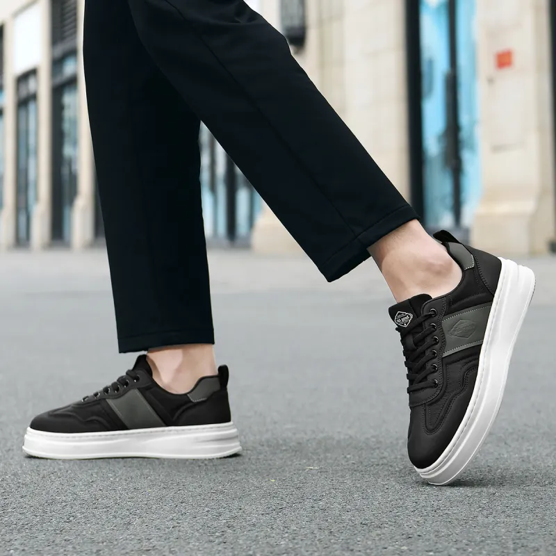 HLA Versatile Comfortable And Breathable Height Increasing Skateboard Shoes Patchwork Sports Casual Shoes Men's-7