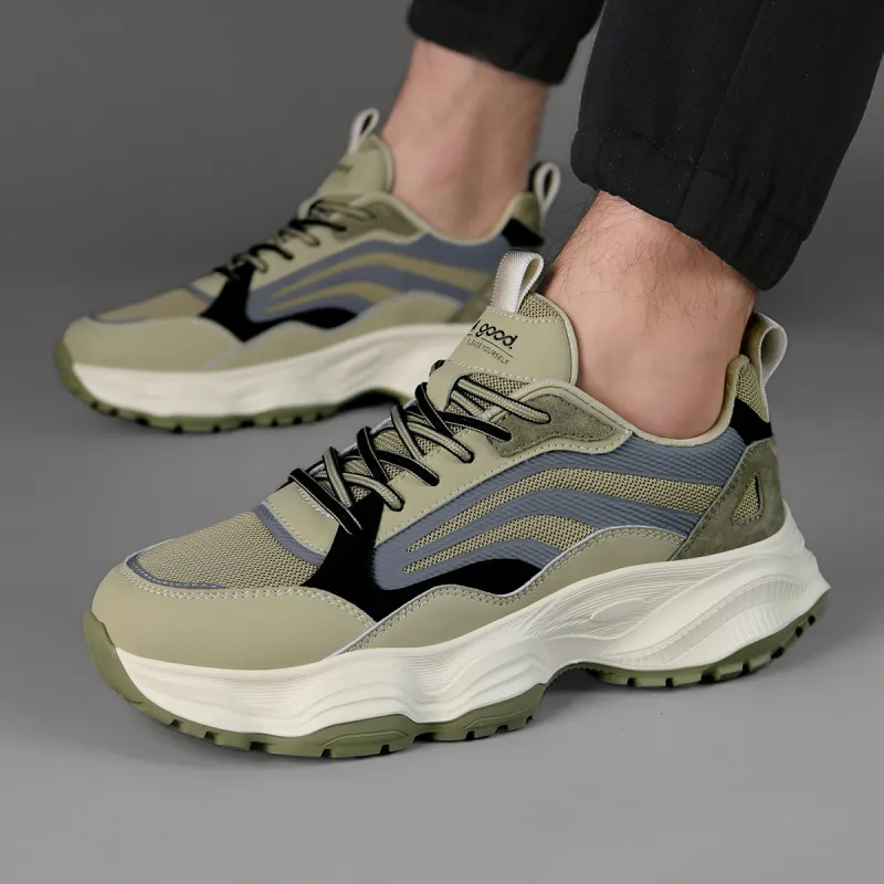 HLA Trendy Patchwork Breathable Casual Athletic Shoes Wear-Resistant Height Increasing Chunky Sneakers Men's-12