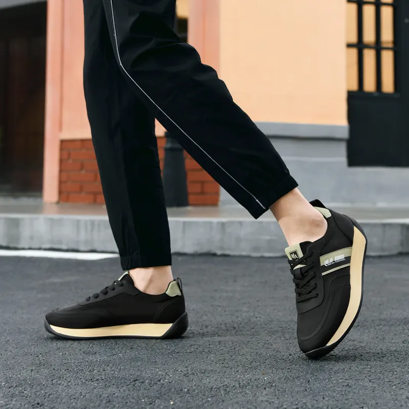 HLA Outdoor Trendy Patchwork Casual Shoes With Height Increase Wear-Resistant Running Shoes Men's-6
