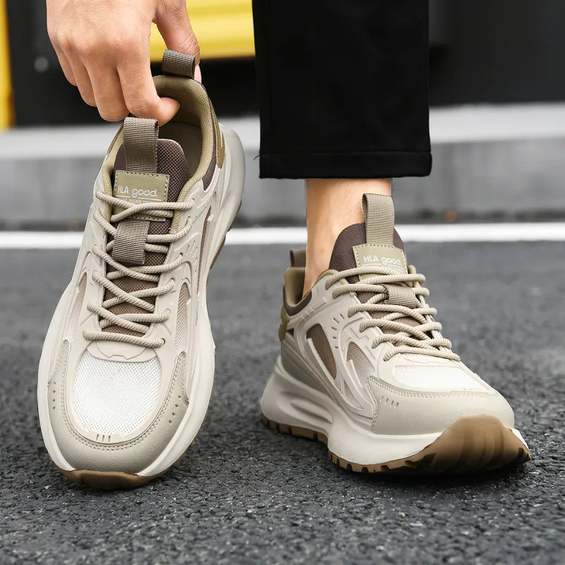 HLA Outdoor Fashion Breathable Mesh Athletic Shoes Height Increasing Wear-Resistant Casual Shoes Men's-14