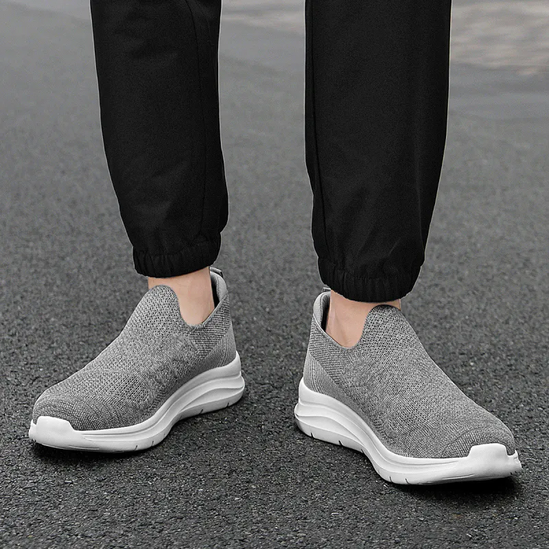 HLA Men's Breathable Lightweight Slip on Mesh Comfortable Platform Casual Shoes-5