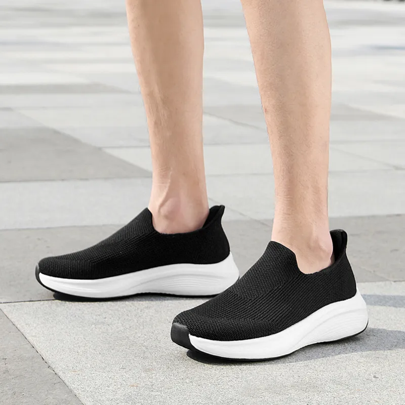 HLA Men's Shoes Fashion Breathable Slip-on Casual Shoes Height Increasing Comfortable Wear-Resistant Flyknit Shoes-7