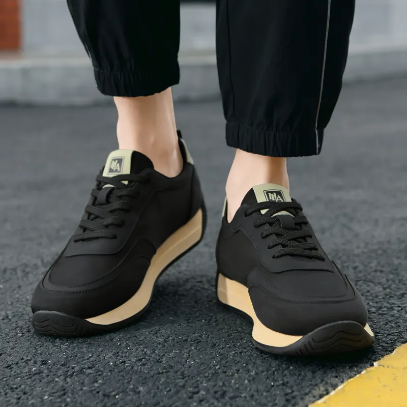 HLA Outdoor Trendy Patchwork Casual Shoes With Height Increase Wear-Resistant Running Shoes Men's-5