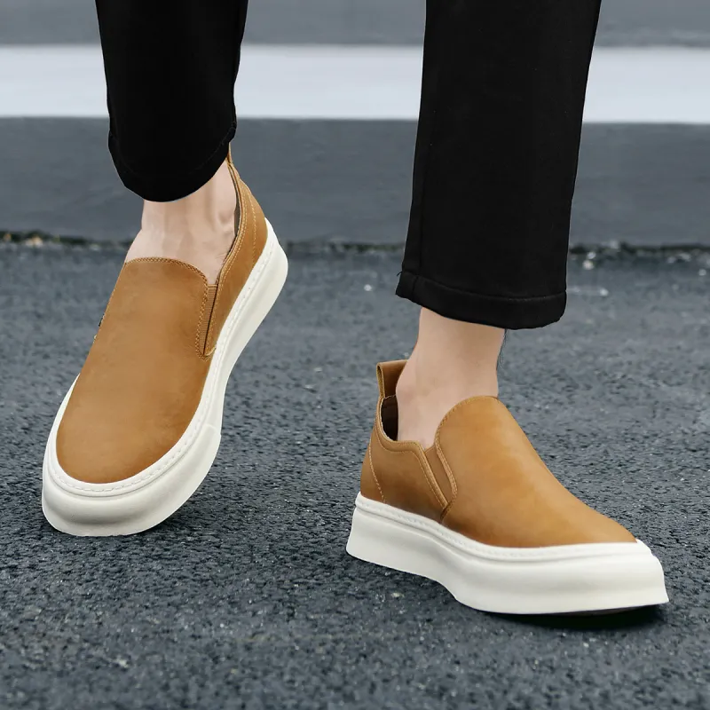 HLA Vintage Platform Slip-on Skateboard Shoes For Men Breathable And Comfortable Casual Shoes Men's-12