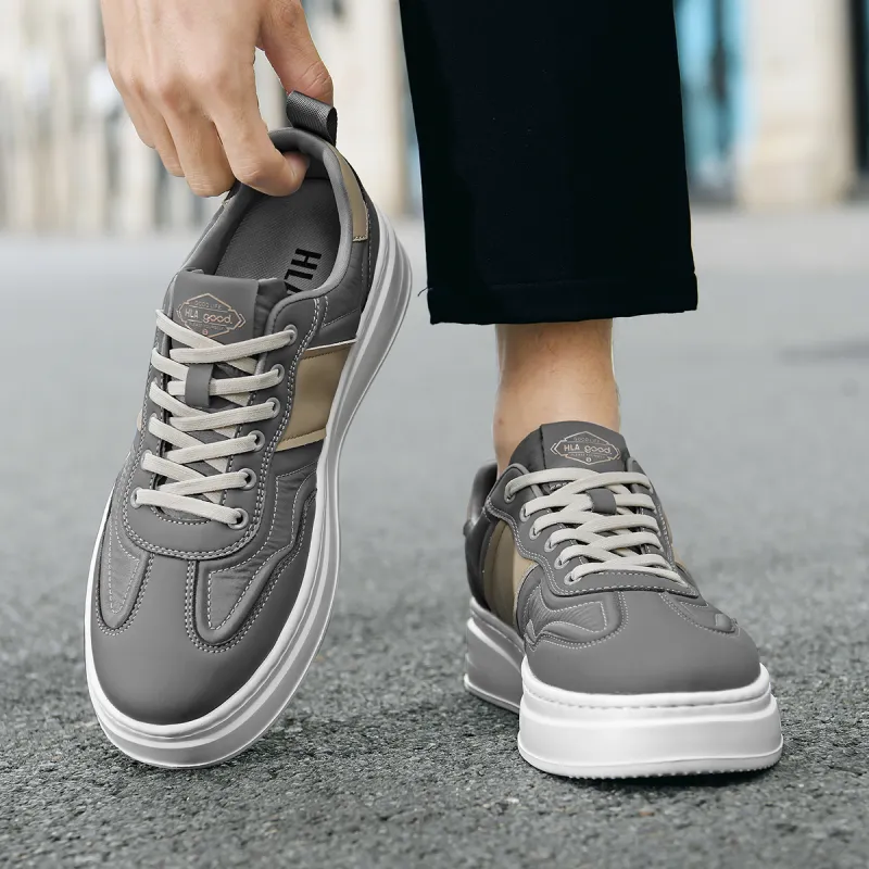 HLA Versatile Comfortable And Breathable Height Increasing Skateboard Shoes Patchwork Sports Casual Shoes Men's-15