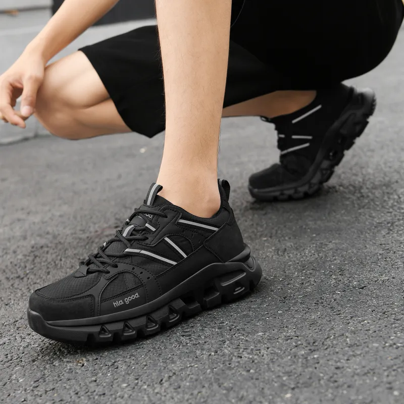 HLA Breathable Mesh Patchwork Lightweight Height Increasing Running Shoes Casual Shoes Men's-5