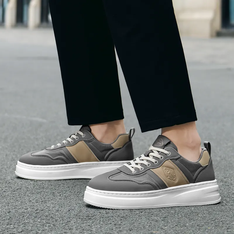 HLA Versatile Comfortable And Breathable Height Increasing Skateboard Shoes Patchwork Sports Casual Shoes Men's-13