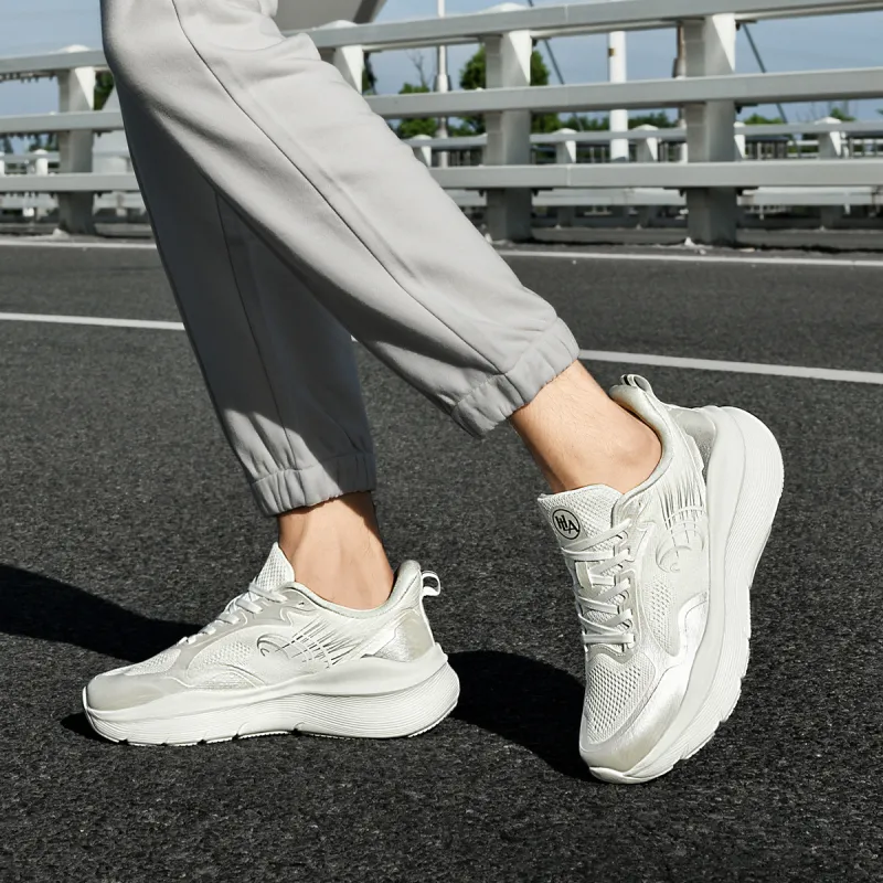 HLA Breathable Mesh Flyknit Height Increasing Versatile Running Shoes Casual Shoes Men's-5