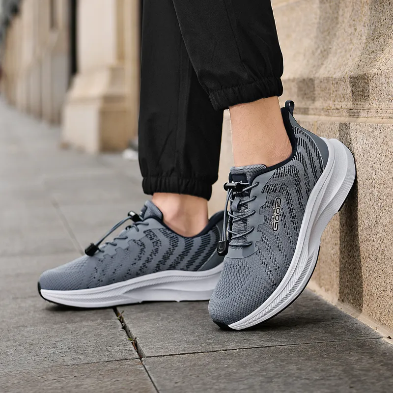 HLA Men's Breathable Platform Lace-Free Athletic Shoes Lightweight Comfortable Elderly Shoes-6