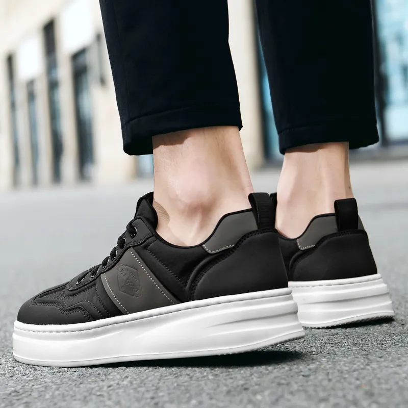 HLA Versatile Comfortable And Breathable Height Increasing Skateboard Shoes Patchwork Sports Casual Shoes Men's-6