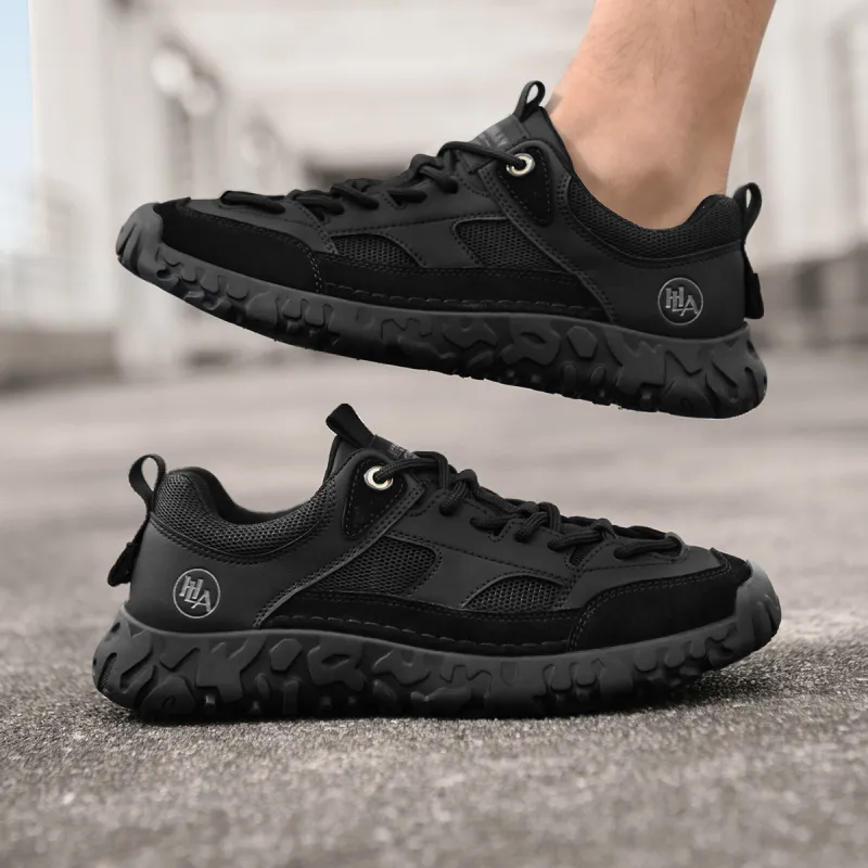 HLA Men's Shoes Vintage Trendy Breathable Athletic Shoes Running Wear-Resistant Height Increasing Casual Shoes-6
