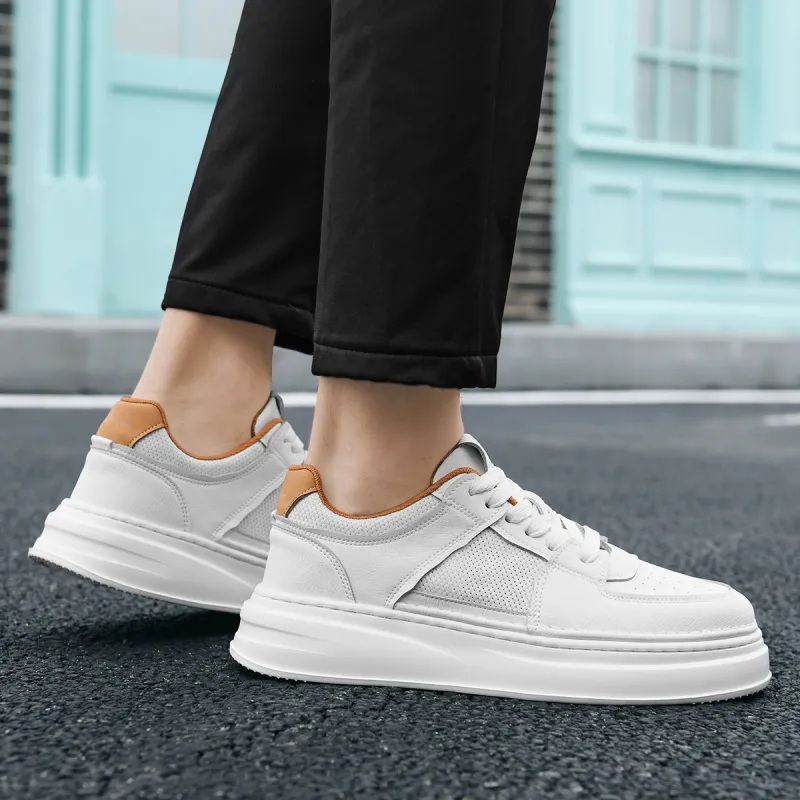 HLA Casual Skateboard Shoes With Perforated Breathable Comfortable Sports Sneakers Men's-12
