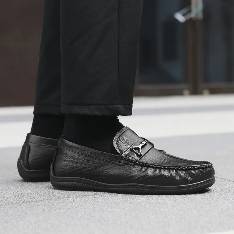 HLA Fashionable, Comfortable, And Breathable Soft Sole Loafers With Slip on Casual Leather Shoes Men's-3