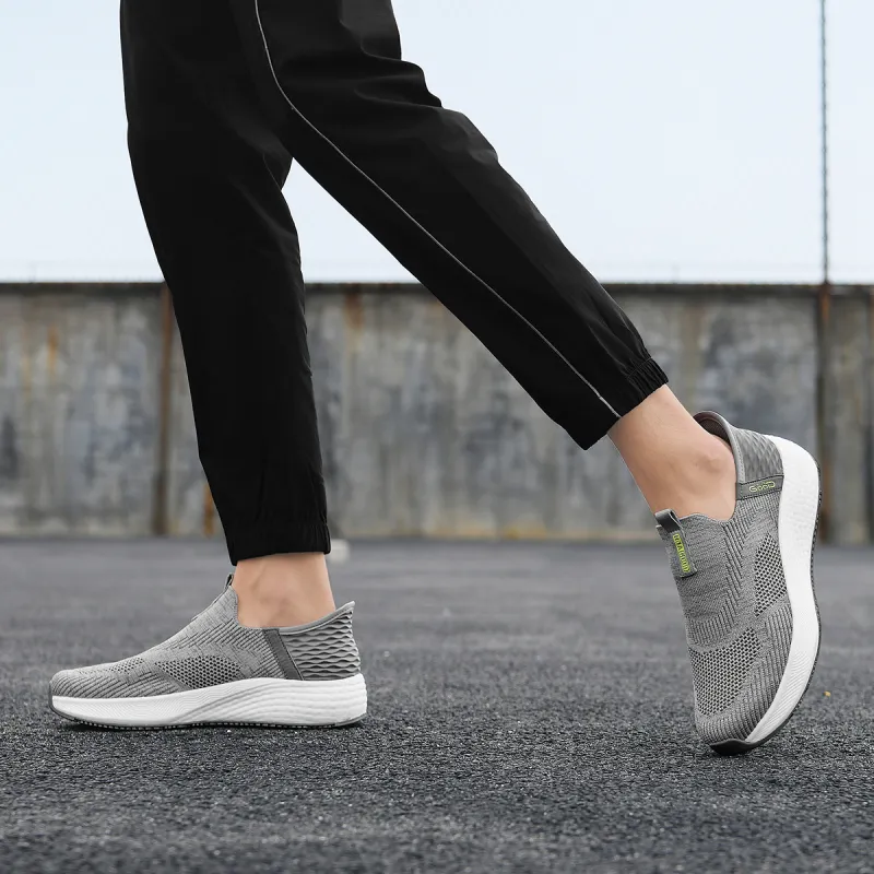 HLA Breathable Slip on Mesh Comfortable Height Increasing Casual Shoes Men's-5