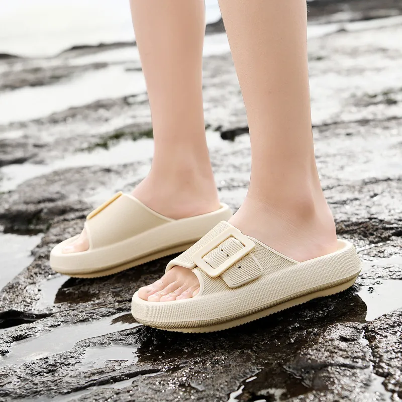 HLA Slide Slippers Women's Green/Sand/Pink-12