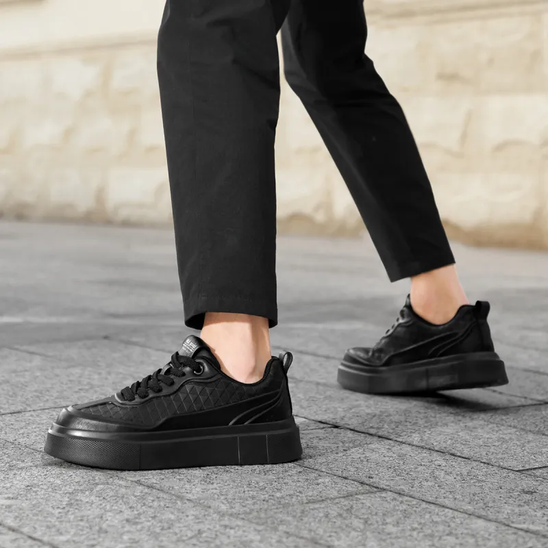 HLA Trendy Height Increasing Casual Fleece-Lined White Sneakers Skateboard Shoes Men's-6