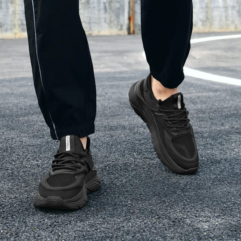 HLA Outdoor Breathable Mesh Height Increasing Casual Shoes Wear-Resistant Running Shoes Men's-5