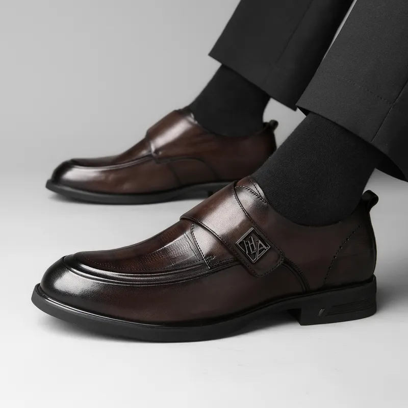 HLA Casual Business Formal Leather Shoes Genuine Leather Wedding Groom Derby Shoes Men's-12