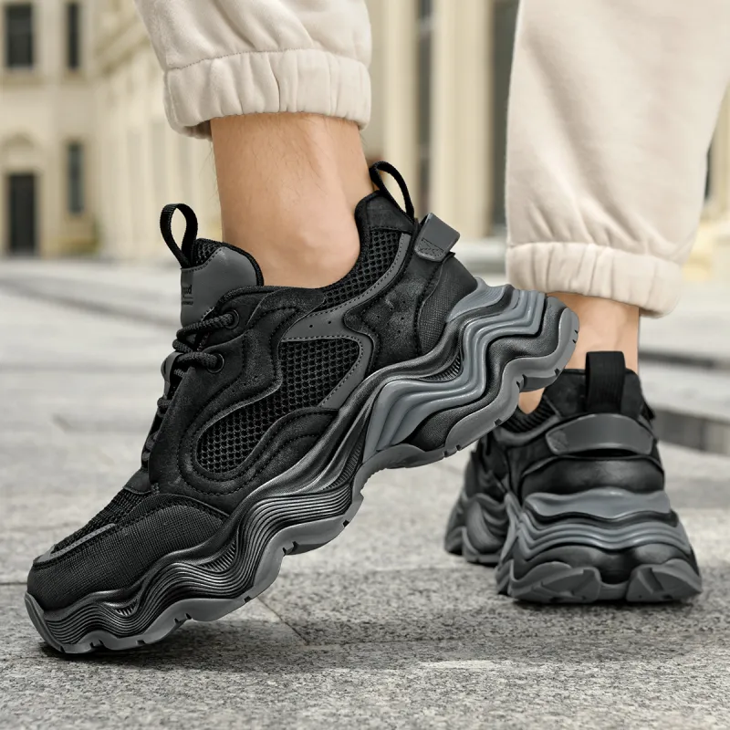 HLA Versatile Chunky Sneakers With Tire Platform Trendy Sneakers & Casual Shoes Men's-5