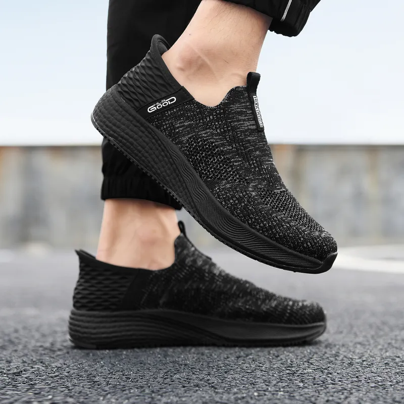 HLA Breathable Slip on Mesh Comfortable Height Increasing Casual Shoes Men's-12