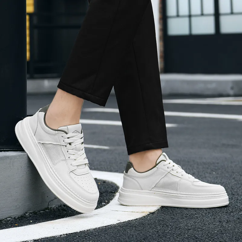 HLA Casual Skateboard Shoes With Perforated Breathable Comfortable Sports Sneakers Men's-5