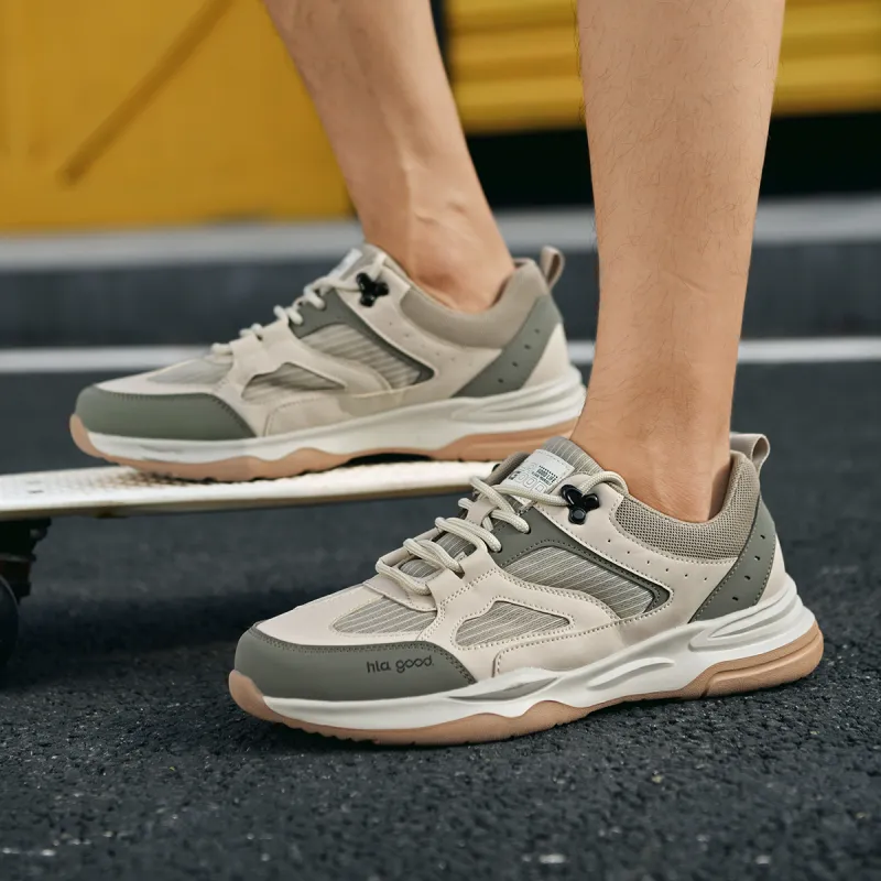 HLA Trendy Patchwork Breathable Athletic Shoes With Height Increase Wear-Resistant Versatile Casual Shoes Men's-12