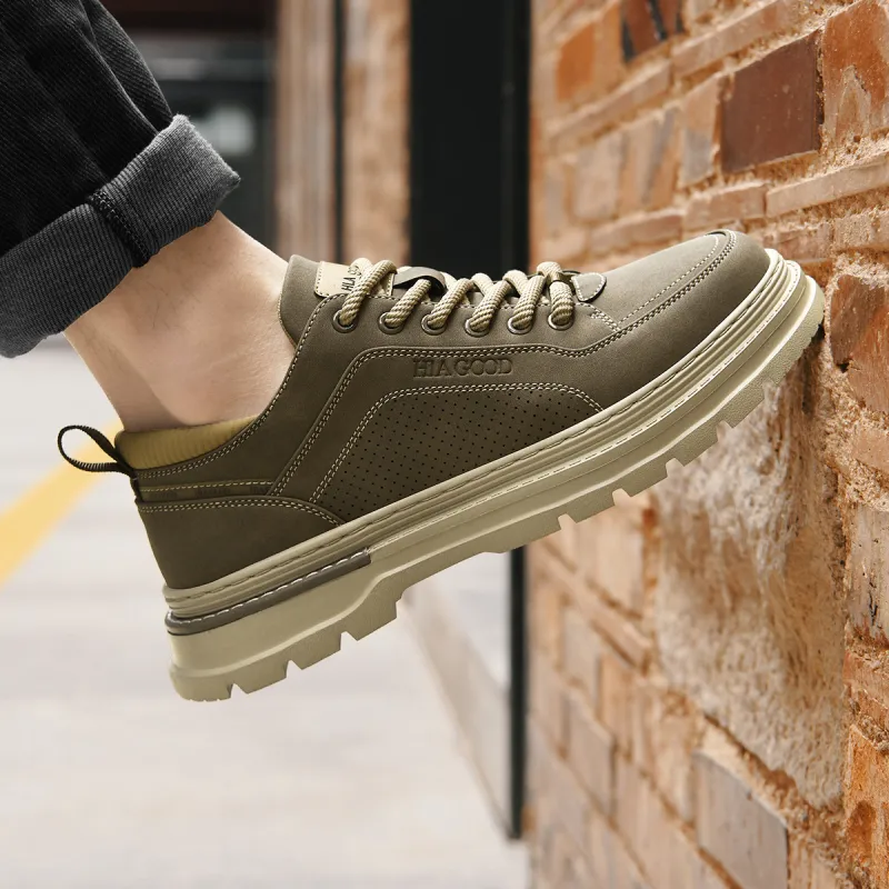 HLA Vintage Outdoor Casual Fleece-Lined Versatile Work Boots Low-Top Wear-Resistant Men's-20